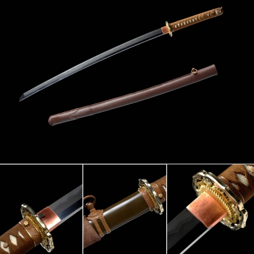 Handmade Tachi,98 Japanese saber,Japanese samurai sword,Real Tachi,High performance folding pattern steel