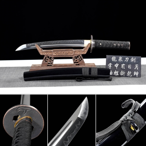 Handmade Tassel Tanto,Japanese samurai sword,Real Tanto,Short samurai sword,High performance T10 steel,Burning blade