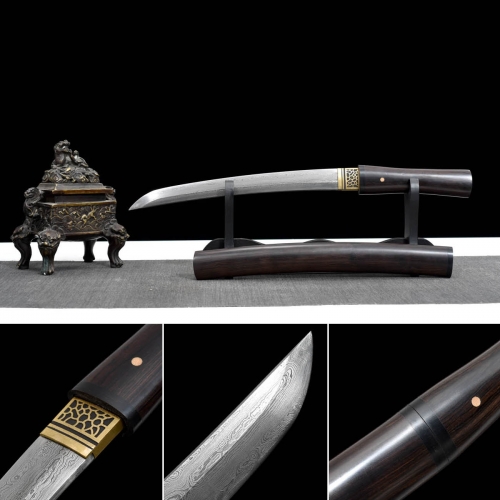 Handmade Shadow Tanto,Japanese samurai sword,Real Tanto,Short samurai sword,Hundred Steelmaking Pattern Steel