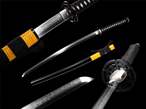 T10 Steel  Clay Tempered With Hamon Real Half-Wound Rattan Katana Handmade Japanese Samurai Sword Full Tang