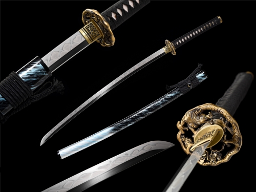 T10 Steel  Clay Tempered With Hamon Real Painted Katana Handmade Japanese Samurai Sword Full Tang